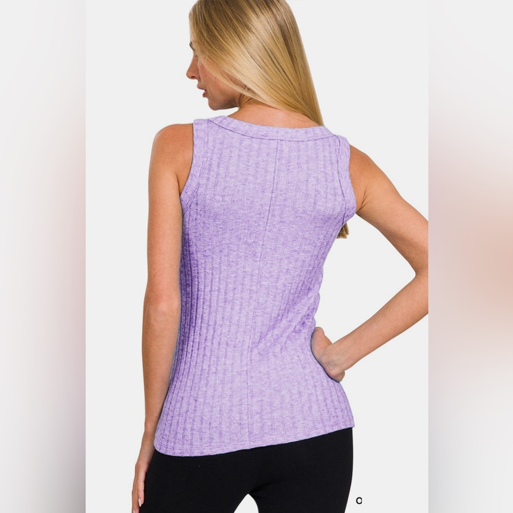 Zenana Ribbed Round Neck Tank - Picture 3 of 3